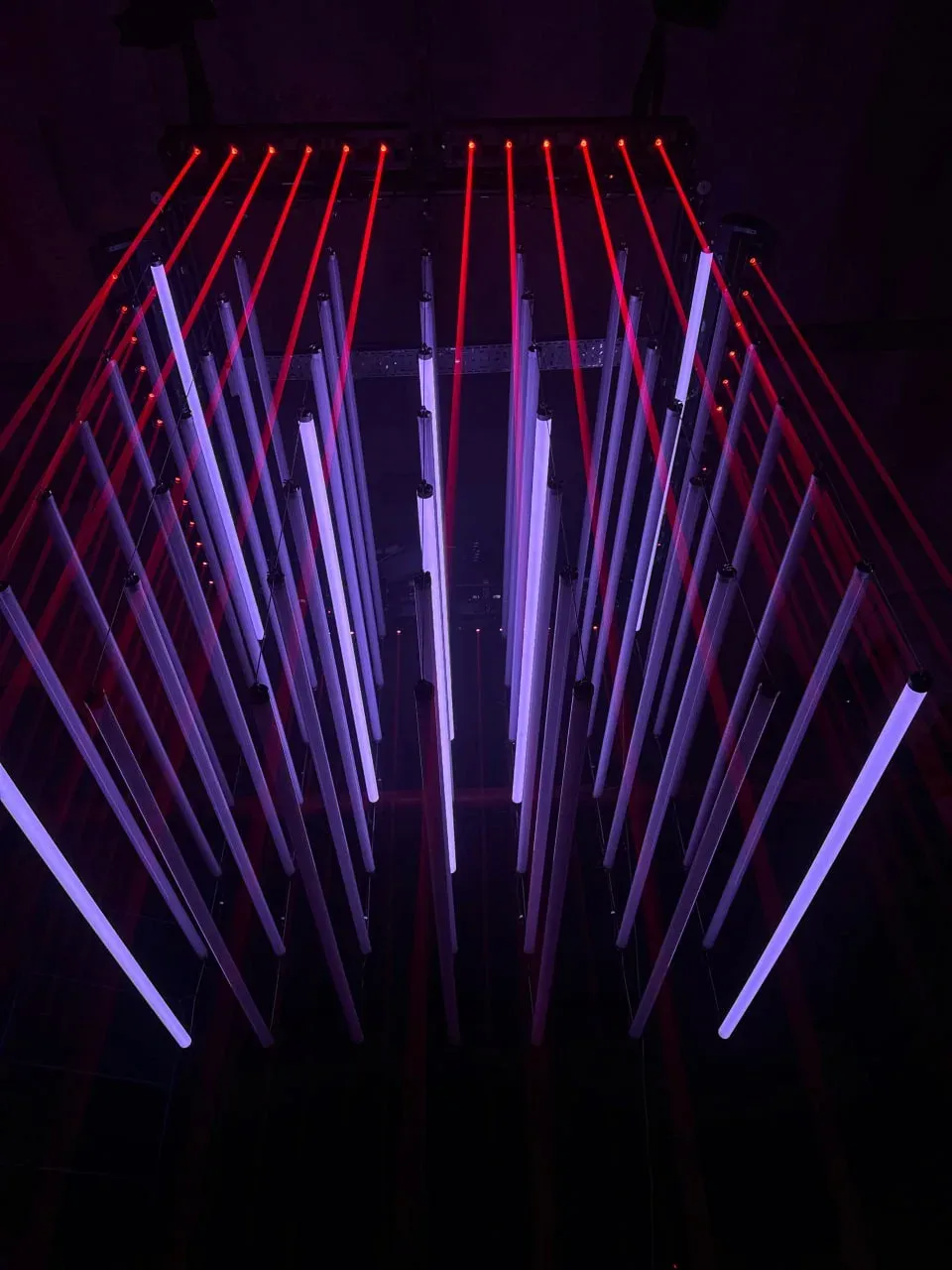 Array — LED tubes and laser beams at Blank