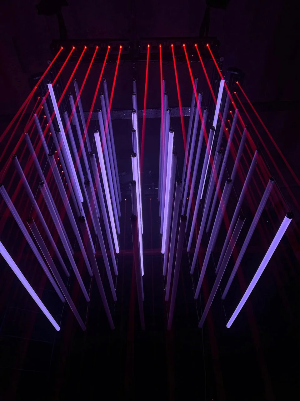 Array — LED tubes and laser beams at Blank